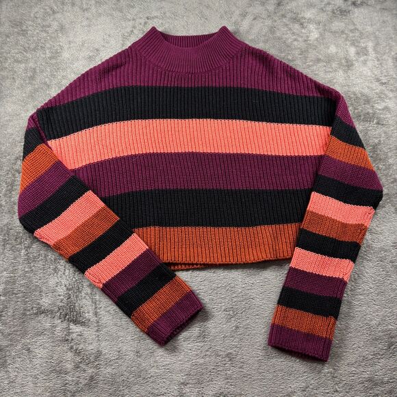 Express Women Cropped Sweater LOT Tattered Stars Stripes Preppy Grunge XS/S J137 - Picture 5 of 12